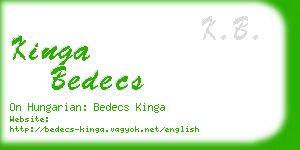 kinga bedecs business card